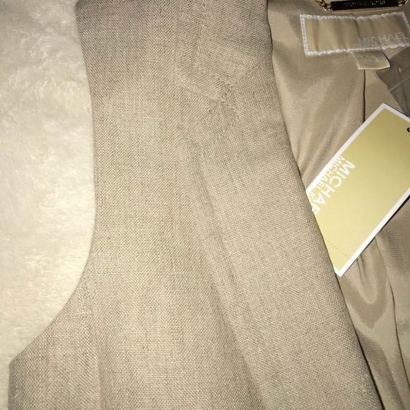 BNWT Michael Kors XXS Large Linen Dressy Vest - Picture 6 of 8